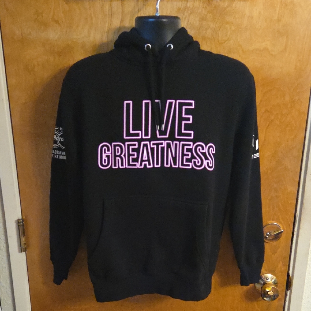 Lionel Messi Live Greatness Special Edition Hard Rock Pullover Hoodie Medium